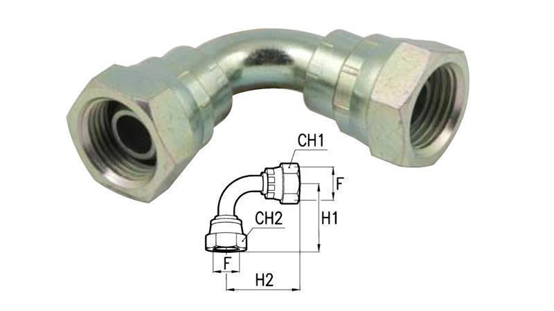 HYDRAULIK ECKE 90° FEMININ-FEMININ 1/2
