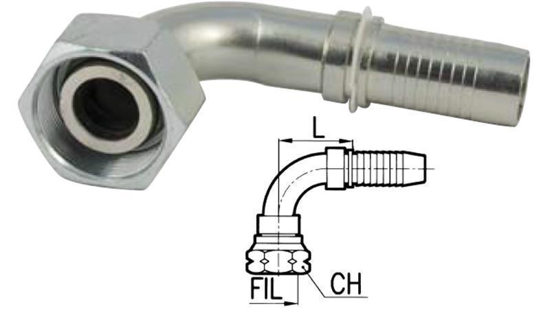 HYDRAULISCHE VERBINDUNG DKOS 10 MIT WEIBLICHEM ELBOW 90* DN6-M18x1.5