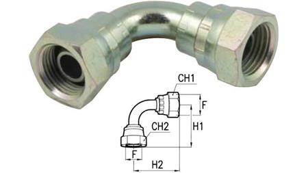 HYDRAULIK ECKE 90° FEMININ-FEMININ 1/2