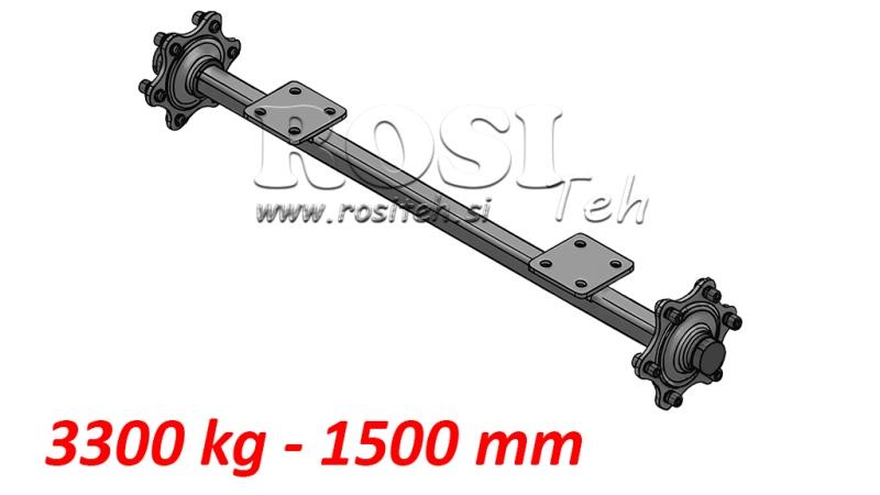 ACHSE FÜR ANHÄNGER 3300 kg OHNE BREMSEN (1500 mm)