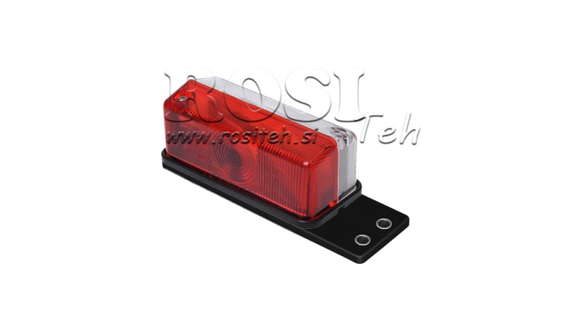 STRANSKA LUČ ZA PRIKOLICE KVADRAT BELO/RDEČA