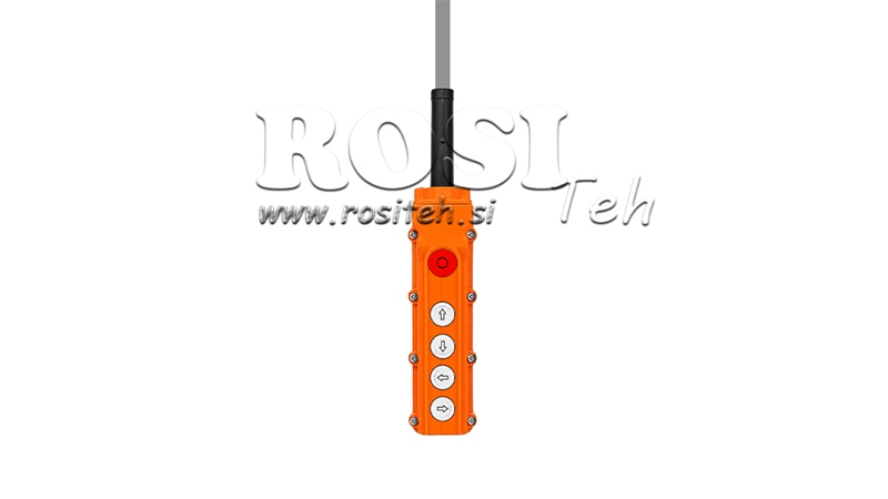 FERNSCHALTER SET 4 TASTEN + NOT-AUS IM GEHÄUSE MIT KABEL