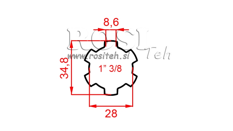 ZAPFWELLENVERZAHNTE WELLE 1-3/8 (1000 mm)