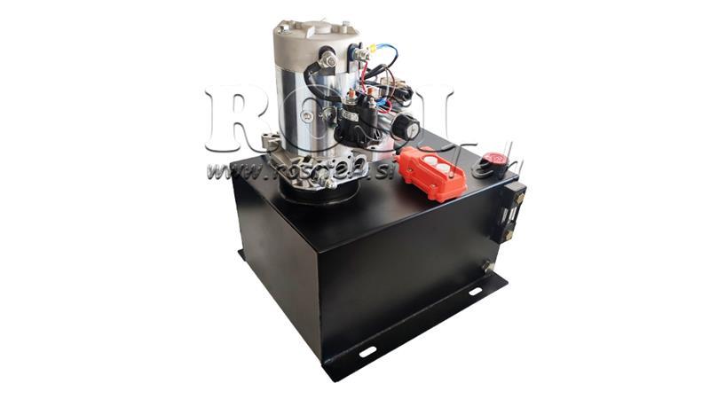 MINI HYDRAULIKAGGREGAT 12V DC - 1.6kW = 2.1cc - 25 lit - doppelte Richtungseinheit (Metall)