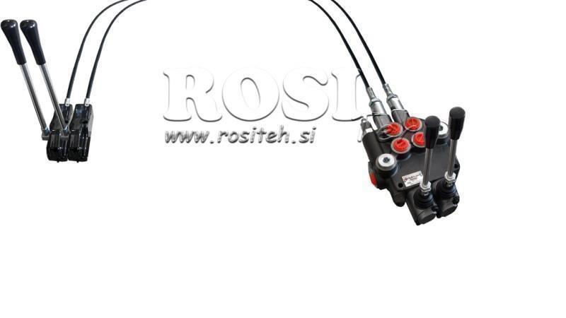 JOYSTICK DOPPELSCHALTER 1,5 m HYDRAULIKVENTIL 2xP80 Liter.