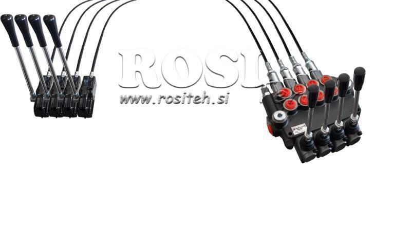 JOYSTICK DOPPELSCHALTER 1,5 m HYDRAULIKVENTIL 4xP80 Liter.