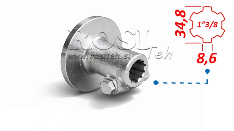 KARDANSKI NASTAVEK S PRIROBNICO IN ZATIČEM 1-3/8 (80 mm)