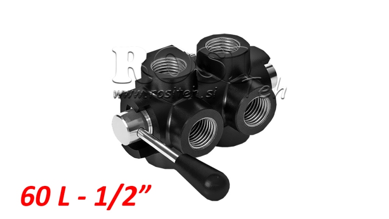 MANUELLE 6 WEGE VENTIL DF 1/2 - 60 lit