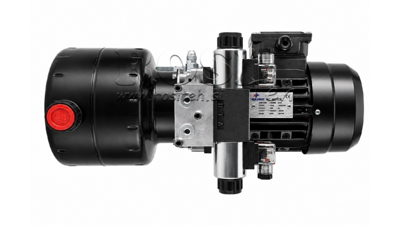 MINI CENTRALE HYDRAULIQUE 380V AC (0.75 kW) - 3.7 cc - 5.2 lit/min - réservoir 4 lit