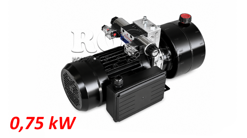 MINI CENTRALE HYDRAULIQUE 230V AC (0.75 kW) - 3.7 cc - 5.2 lit/min - réservoir 4 lit