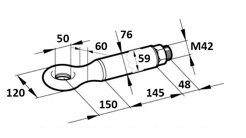 VLEČNA KLJUKA VRTLJIVA FI50 14.000/2.000KG