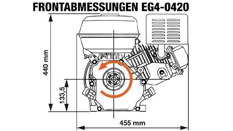 Benzinmotor EG4-420cc-9,6kW-13,1PS-3.600 U/min-H-KW25x88,5-manuelle Start