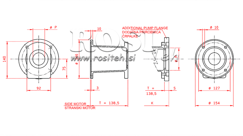 KUPPLUNGSATZ VON BENZ. MOTOR + HI-LO PUMPE 16GPM