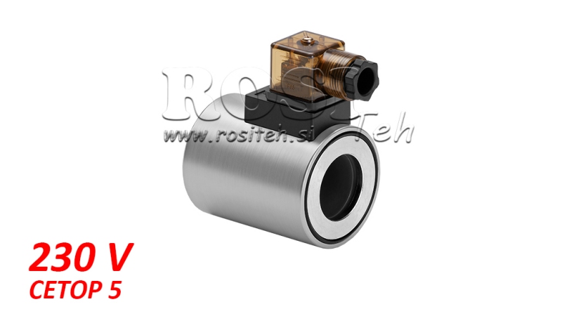 BOBINE ELECTRIQUE 230V CA POUR ELECTRO-DISTRIBUTEUR  CETOP 5 - Φ 31.4MM-75MM 37W IP65