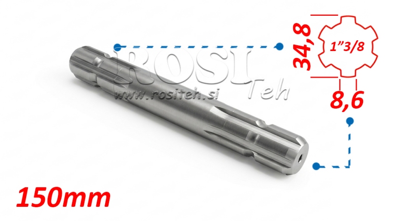 KARDANSKI NASTAVEK 1-3/8 OBOJESTRANSKI (150 mm)