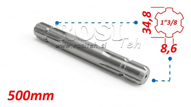 KARDANSKI NASTAVEK 1-3/8 OBOJESTRANSKI (500 mm)