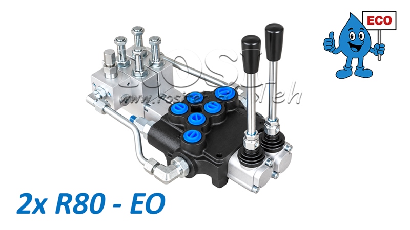 HYDRAULISCHES ELEKTRO-HANDVENTIL (OHNE SPULEN) – 2-SEKTIONEN-STEUERVENTIL 2xR80-EO ECO