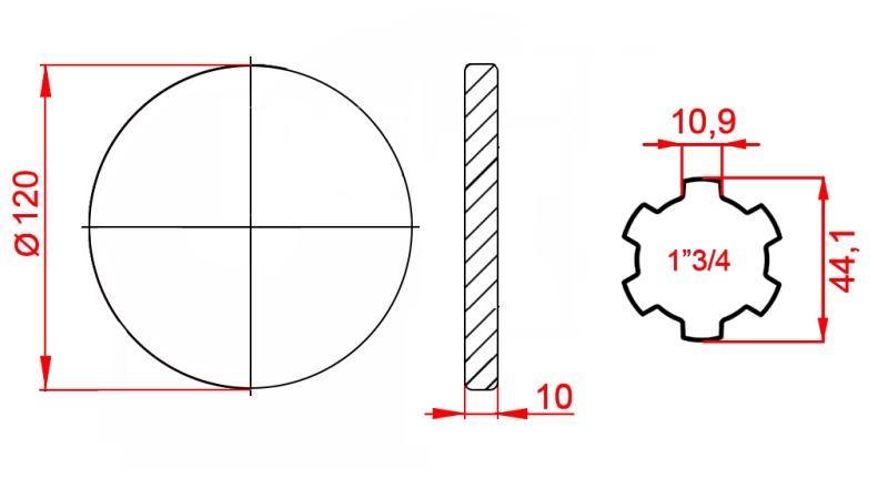 KARDANSKI NASTAVEK S PRIROBNICO 1-3/4 (120 mm)