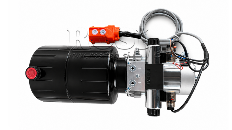 MINI CENTRALE HYDRAULIQUE 12V DC - 1.6kW = 2.1cc - 8 lit - unité bidirectionnelle (métal)