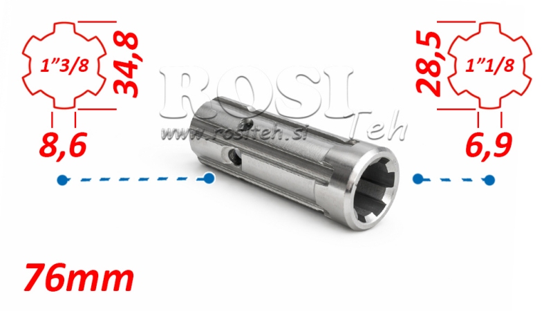 KARDANSKI NASTAVEK ADAPTER iz 1-1/8 na 1-3/8 (76 mm)