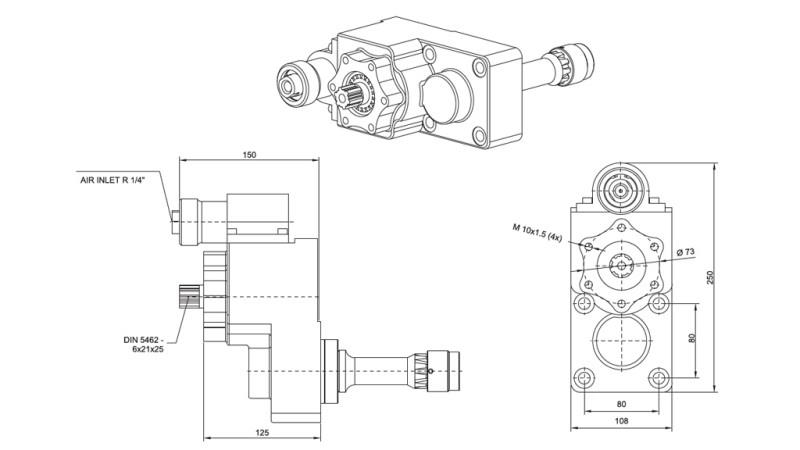 Abmessungen AUSGANG FÜR HYDRAULIKPUMPE - IVECO 2895