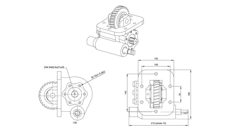 Dimenzije ODGON ZA HIDRAVLIČNO ČRPALKO - ISUZU MSB 5S VACUUM
