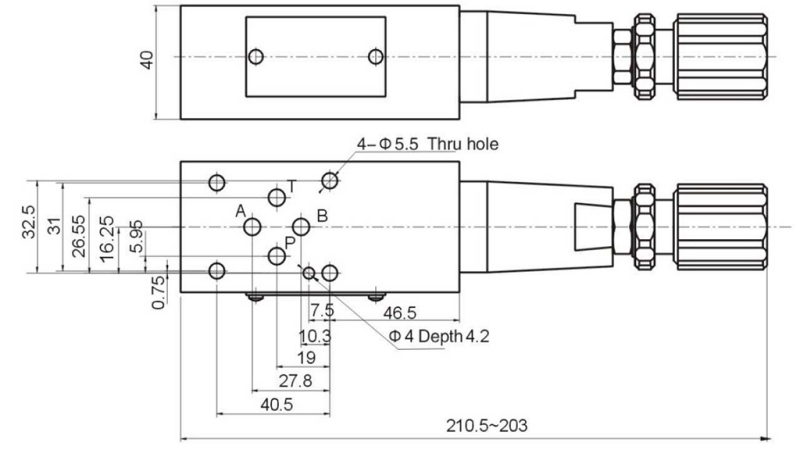 DRUCKBEGRENZUNGSVENTIL CETOP 3 (B) 15-315 bar