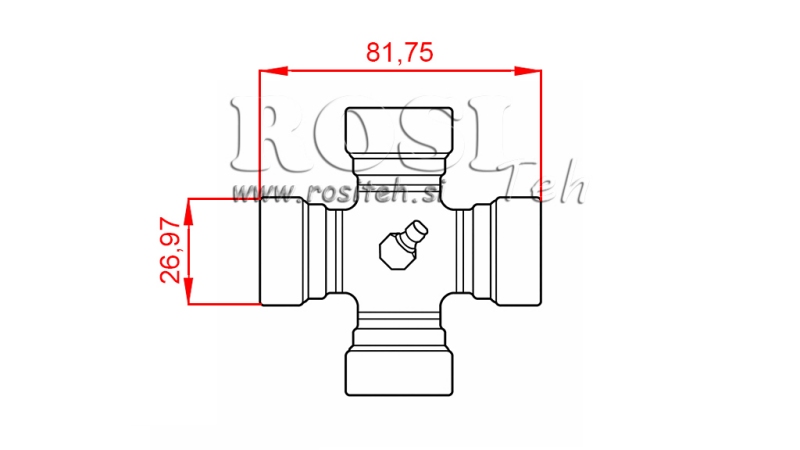 CROISILLON F-26,97X81,75 POUR ARBRE À CARDAN ECO 910mm 30-75HP ET 890mm 30-75HP