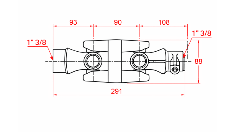 JOINT CARDAN DOUBLE CAT.4 (291 mm)