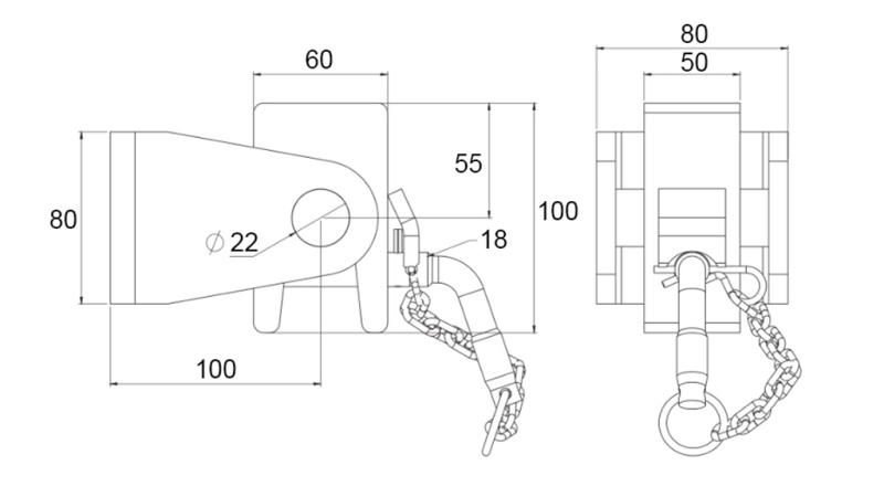 KIPPERPRITSCHE HALTERUNG 60x80 - GABELAUSFÜHRUNG - ECO
