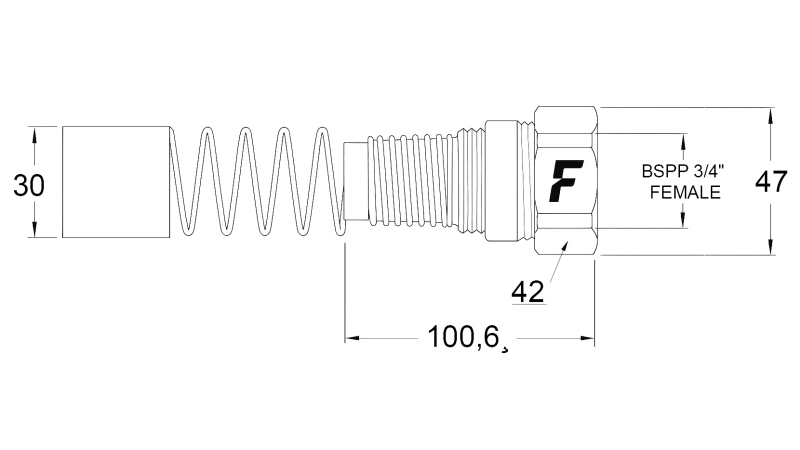 WEIBLICHE SCHNELLKUPPLUNG FÜR MULTI-FASTER 3/4 FESTER TEIL