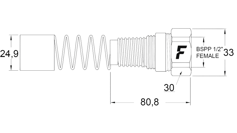 WEIBLICHE SCHNELLKUPPLUNG FÜR MULTI-FASTER 1/2 FESTER TEIL