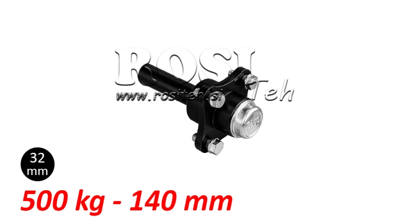 HALBACHSE OHNE BREMSEN - 500 kg (4 SCHRAUBEN) - 140 mm