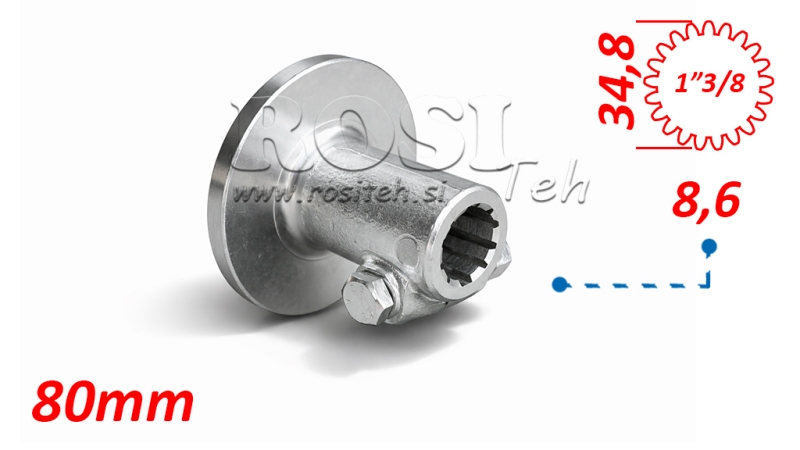KARDANSKI NASTAVEK S PRIROBNICO IN ZATIČEM 1-3/8 (80 mm) (21zob)