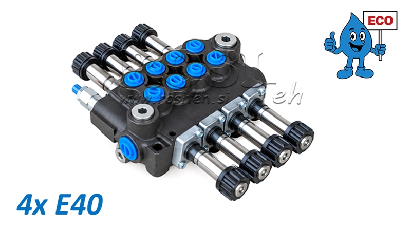 HYDRAULISCHES MAGNETVENTIL (OHNE SPULEN) – 4-SEKTIONEN-STEUERVENTIL 4xE40 ECO