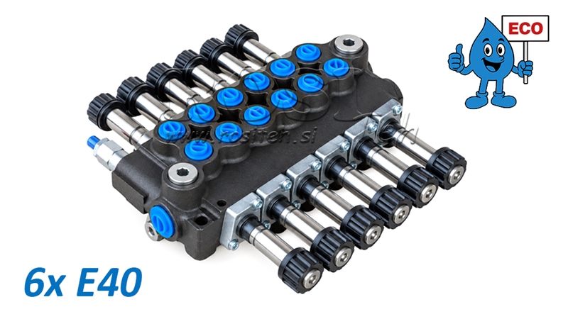 HYDRAULISCHES MAGNETVENTIL (OHNE SPULEN) – 6-SEKTIONEN-STEUERVENTIL 6xE40 ECO