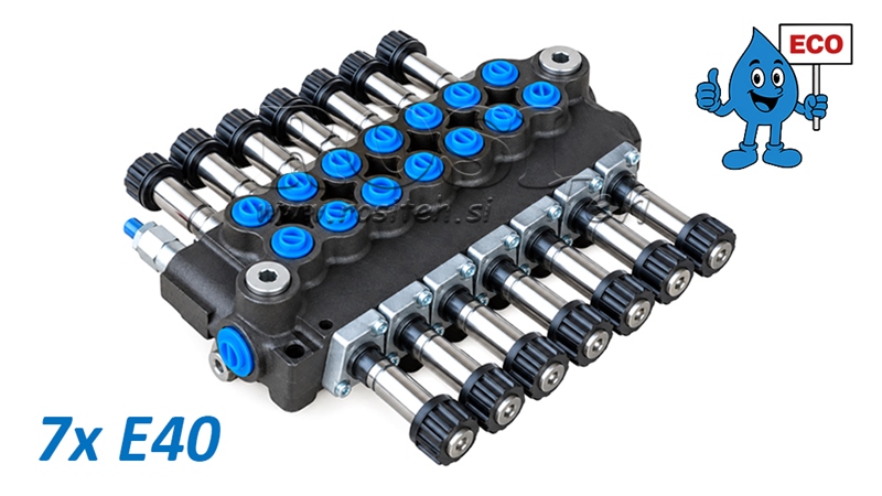 HYDRAULISCHES MAGNETVENTIL (OHNE SPULEN) – 7-SEKTIONEN-STEUERVENTIL 7xE40 ECO