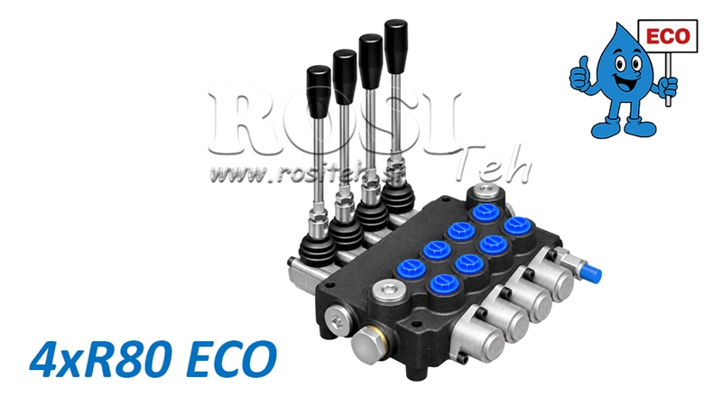 HYDRAULISCHES HANDVENTIL – 4-SEKTIONEN-STEUERVENTIL 4xR80 ECO