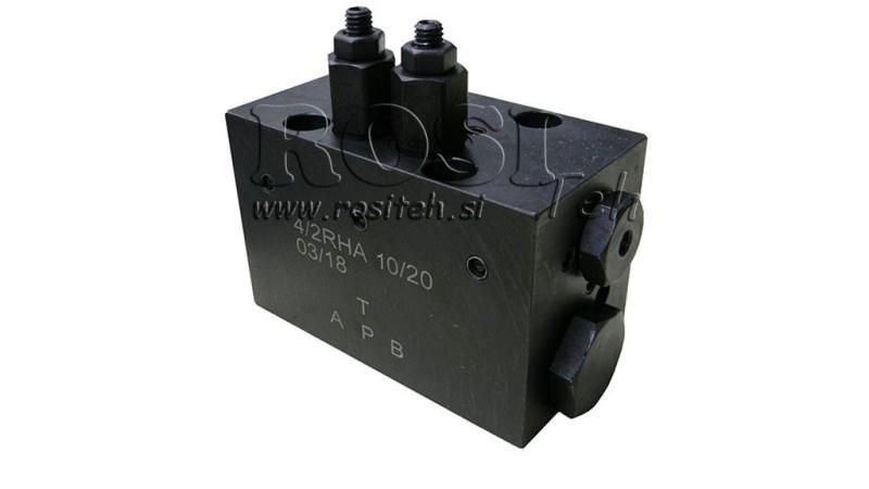 HYDRAULINEN VENTTIILI PYÖRIVÄ MEKAANINEN HLEVSKE HARJALLE CETOP5 4/2 RHA