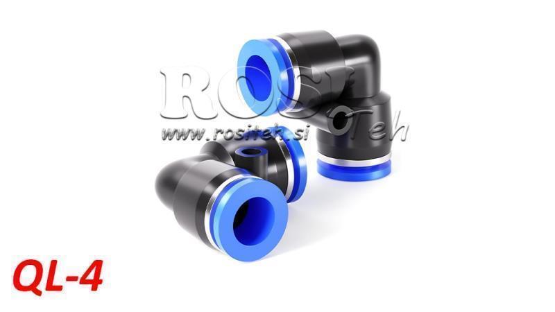 PNEUMATISCHER STECKVERBINDER WINKELVERBINDER TPA OHNE GEWINDE QL-4