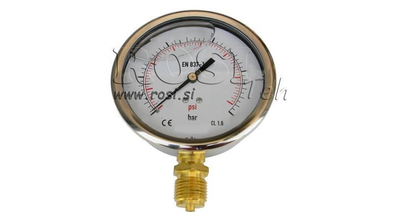 MANOMETER DN100 VERTIKAL 0 - 60 BAR - 1/2