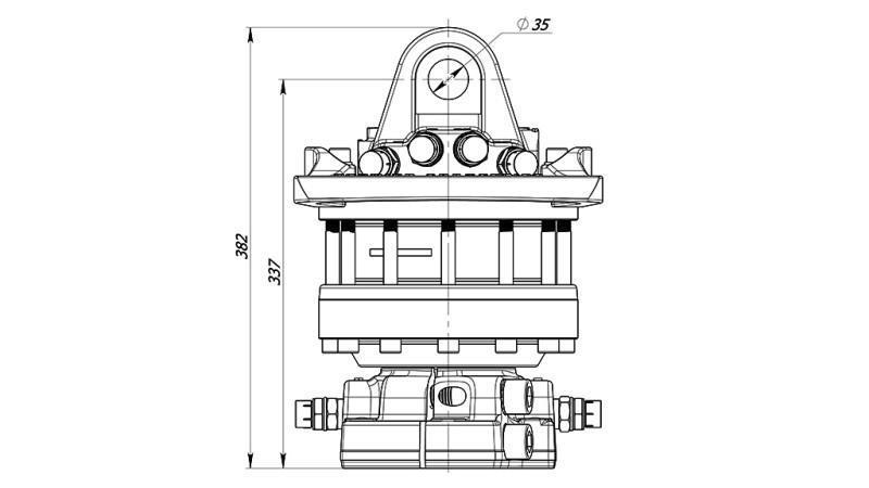 HYDRAULISCHER ROTATOR 10000/5000 KG MIT FLANSCH