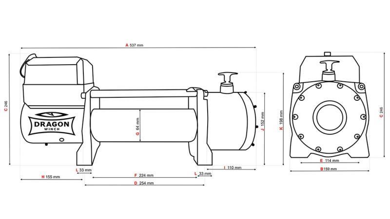 12 V ELEKTRISCHER WINSCH DWM 13000 HD - 5897 kg - SYNTHETISCHES SEIL