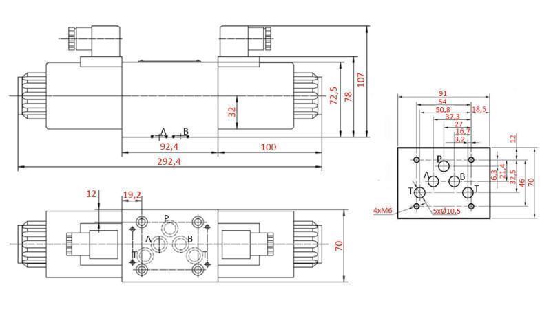 HYDRAULISCHES ELEKTROMAGNETVENTIL KV-4/3 CETOP 5 12/24/230V N1