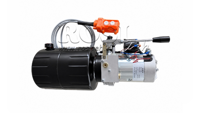 MINI HYDRAULIKAGGREGAT 12V DC - 1,6kW = 2,1cc - 8 lit - Einfachwirkende Funktion MIT HANDPUMPE