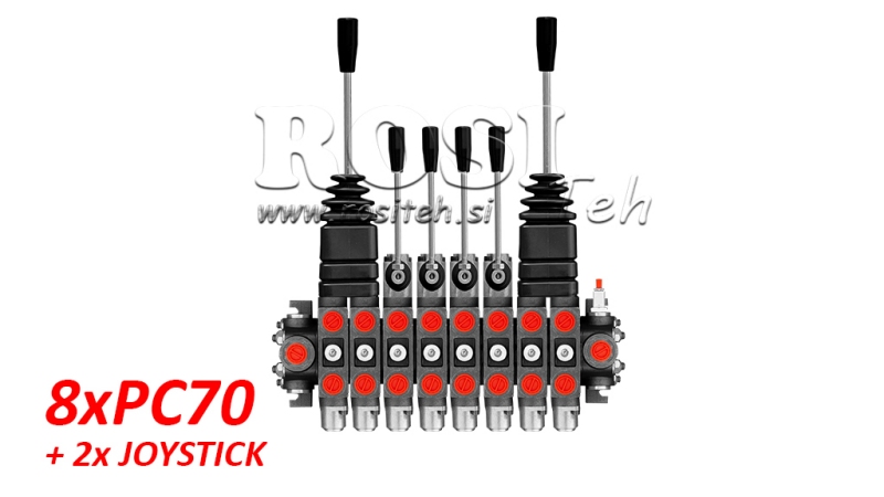 HYDRAULISCHES VENTIL SEKTIONAL 8xPC70 + 2x JOYSTICK