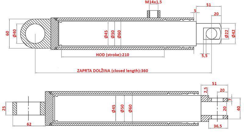 CYLINDRE DE DIRECTION HYDRAULIQUE SAME OEM-9123.330.4,9104.330.4