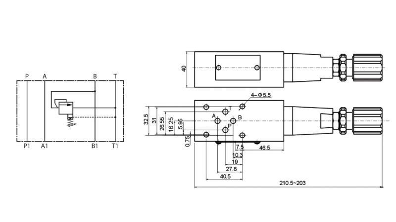 SICHERHEITSVENIL CETOP 3 (B) 15-315 BAR