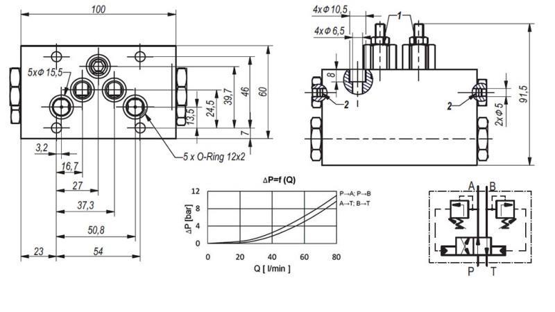 HYDRAULINEN VENTTIILI PYÖRIVÄ MEKAANINEN HLEVSKE HARJALLE CETOP5 4/2 RHA