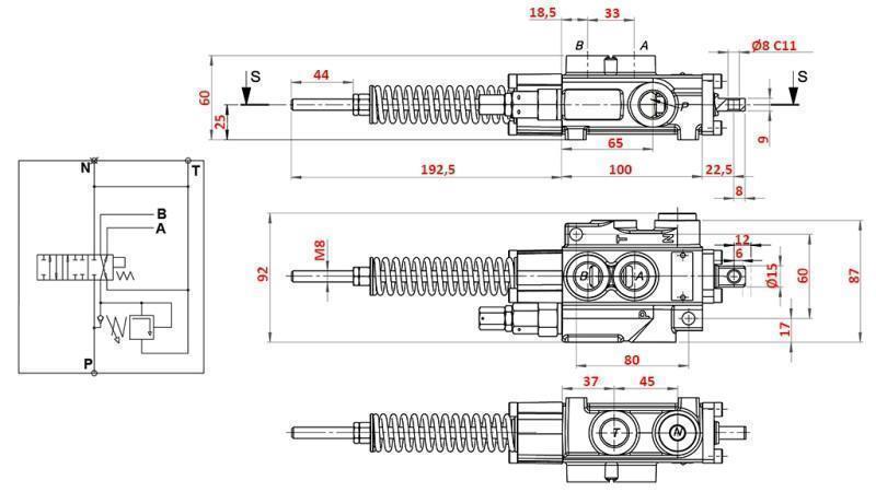 HYDRAULINEN VENTTIILI 1xP40 A7 ZS1/G VRŠIČKAR